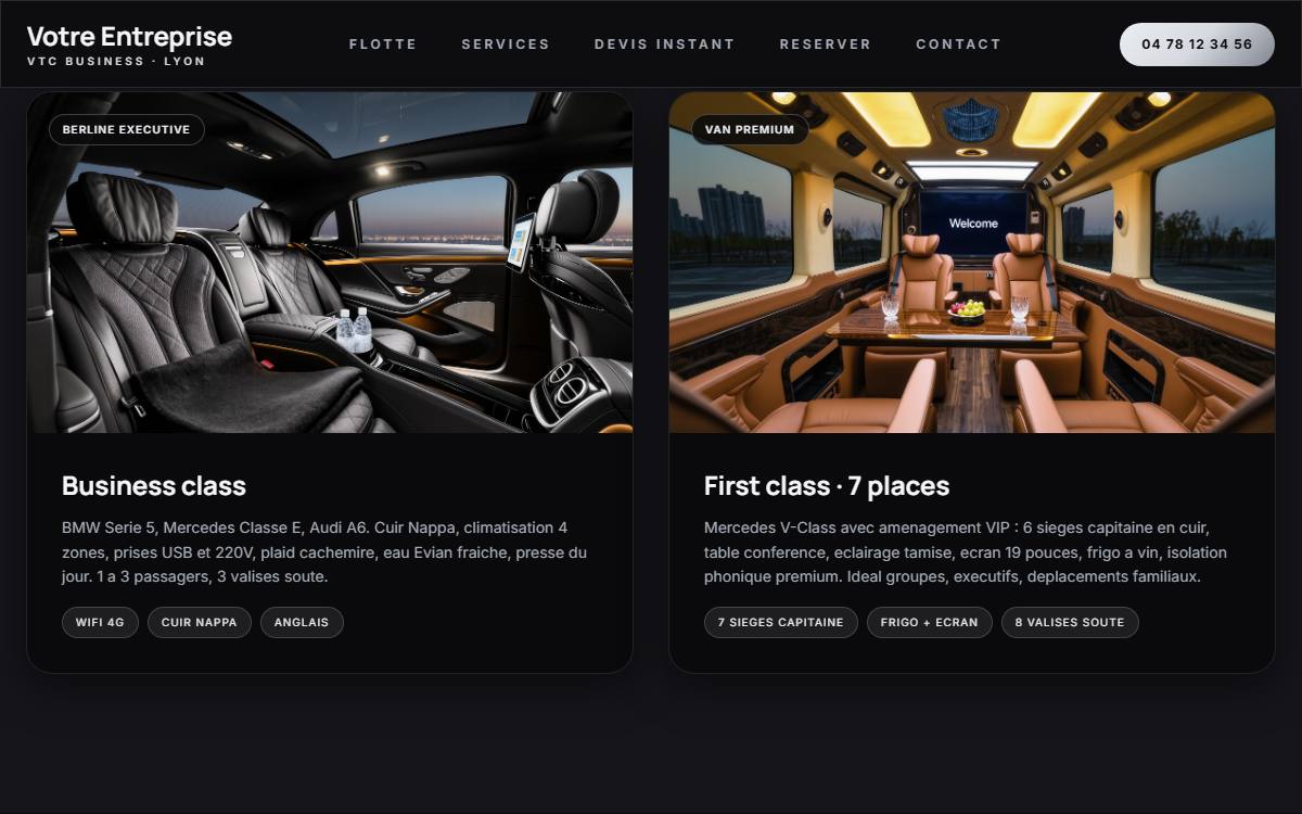 Site web pour vtc